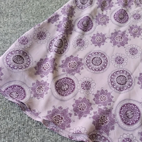 Express Lavender Floral A-Line Skirt - Picture 3 of 13